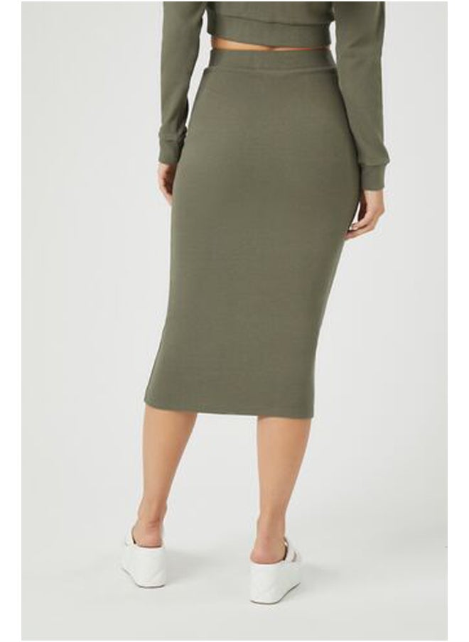 FOREVER 21 - Ribbed Dress Midi Skirt - Image 1