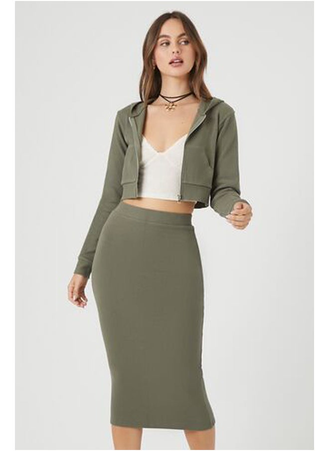 FOREVER 21 - Ribbed Dress Midi Skirt - Image 1
