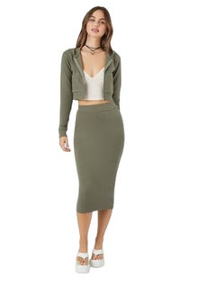 Ribbed Dress Midi Skirt