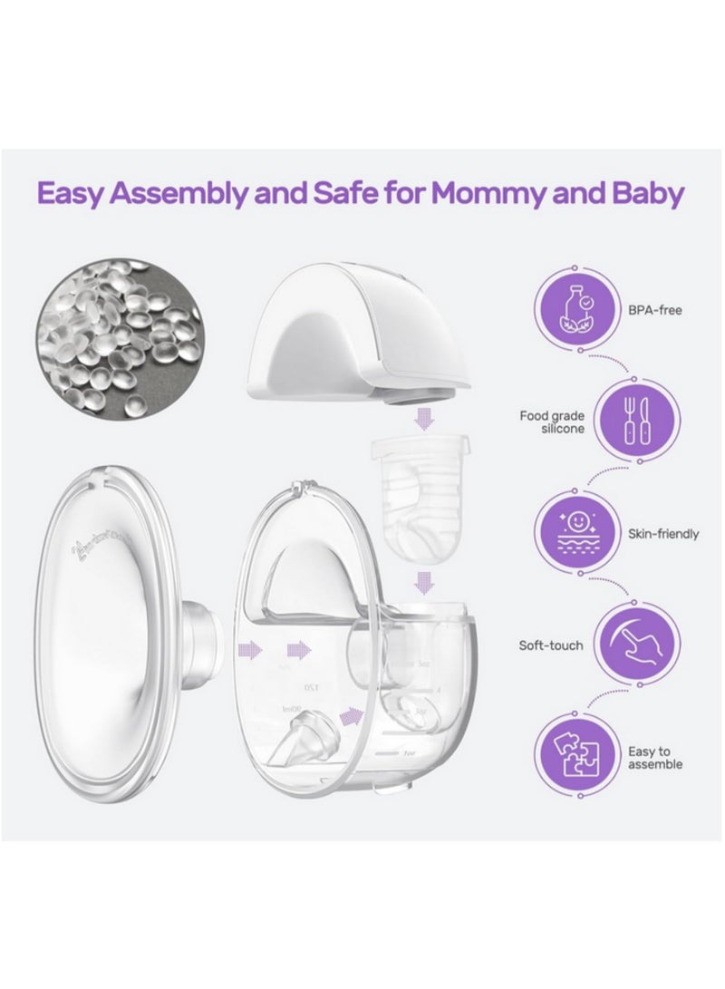S32 Hands-Free Portable Electric Breast Pump, Wireless Wearable Pump with 4 Modes & 9 Levels, Low Noise, Discreet, 24mm (Single Pump) - Image 2