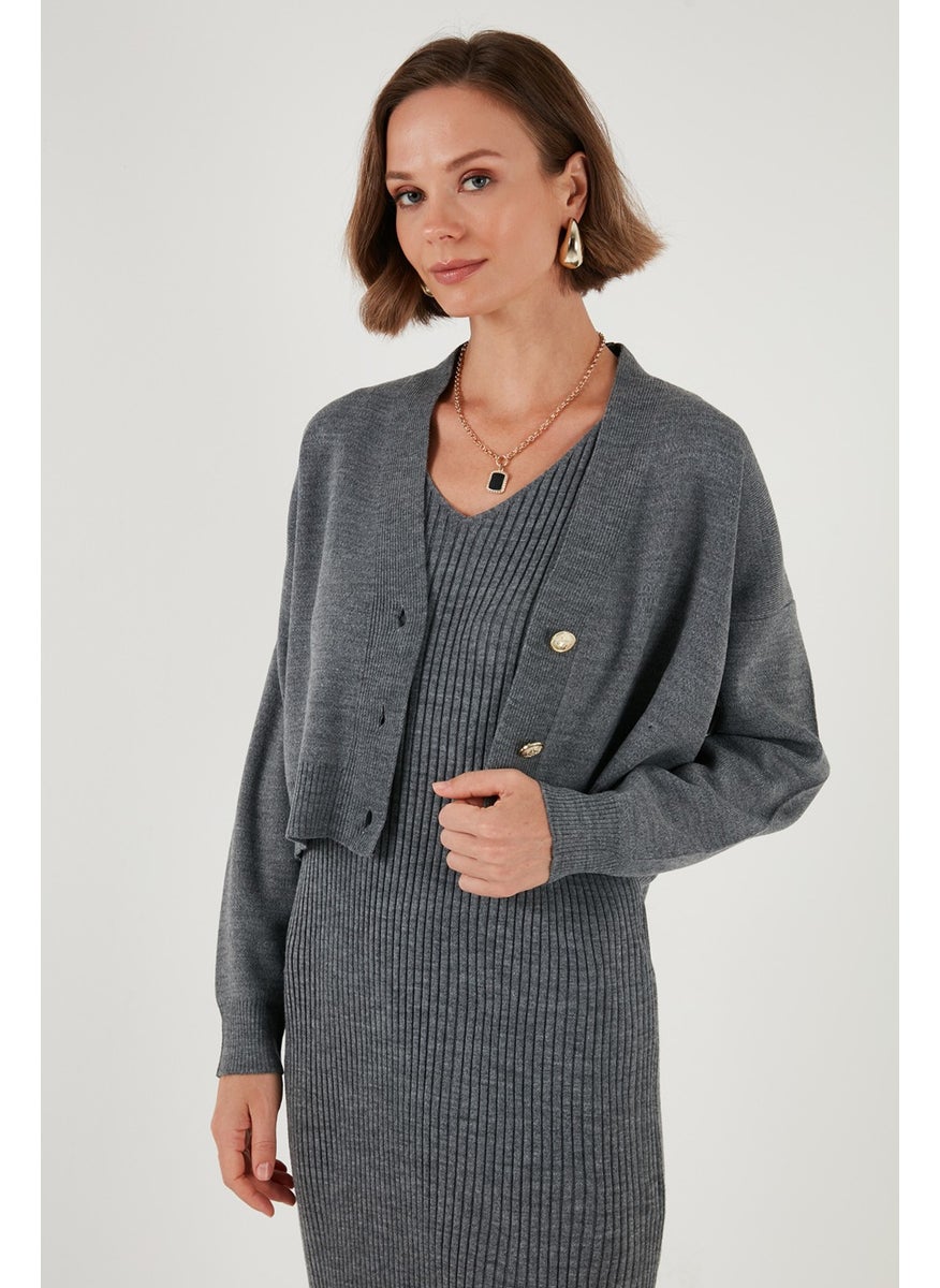 Lela V Neck Buttoned Knitwear Crop Cardigan Women's Cardigan 4616170  - Image 4