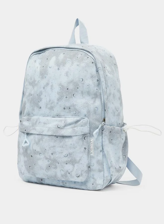 Styli Teen Girls Star And Moon Print Backpack