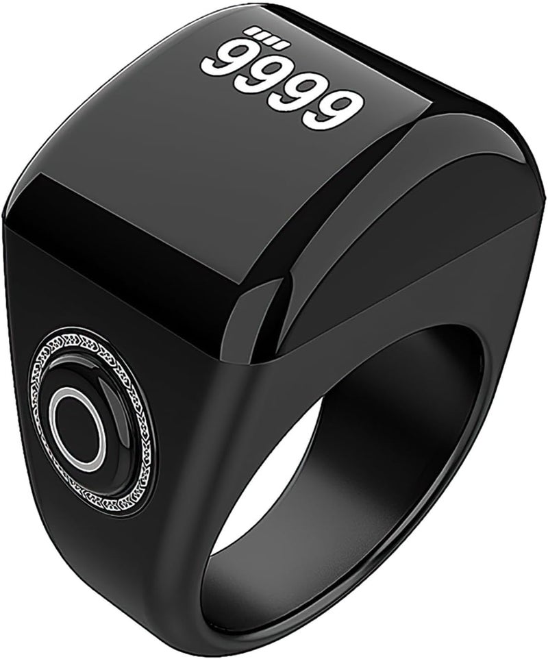 7JI Electronic Smart Tasbih Zikr Ring for women and men,Muslim Prayer,Prayer Timing Reminder Vibration,Tasbih Counter,Smart Ring with bluetooth,22mm,APP control,USB - Image 1