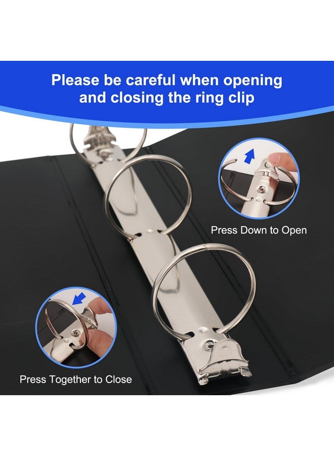 Comix Sturdy 2 inch Round Ring View Binder, 3 Ring Binder 2", 450-Sheet Capacity, Fits 8.5" x 11" Letter Size Paper 6-Pack (Black) - Image 2