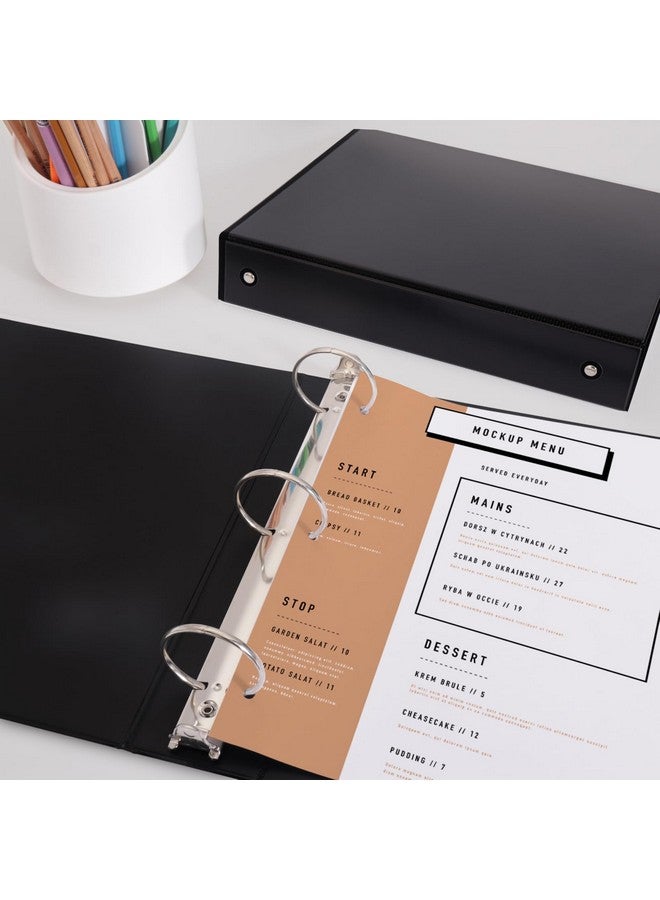 Comix Sturdy 2 inch Round Ring View Binder, 3 Ring Binder 2", 450-Sheet Capacity, Fits 8.5" x 11" Letter Size Paper 6-Pack (Black) - Image 5