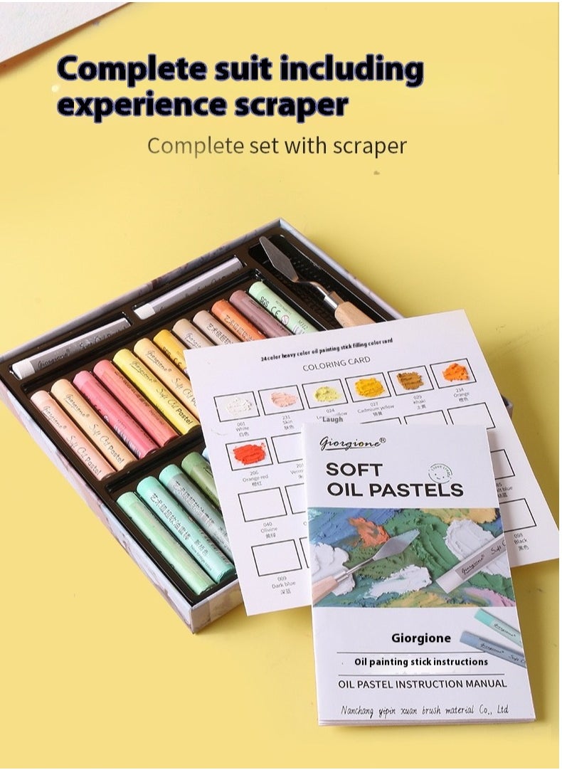 Giorgione 48 Classic Heavy Paint Oil Pastel Set – Ultra-soft crayons with spatula tool  - Image 4