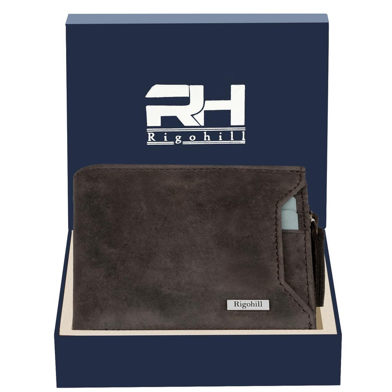 Rigohill Coffee Brown Leather Wallet for Men | RFID Blocking Mens Wallet | Wallets Men Leather - Image 3