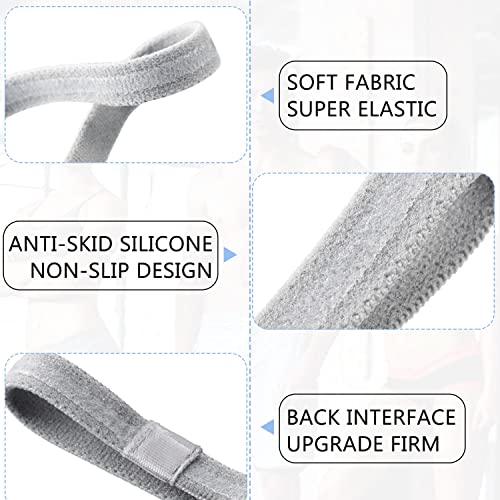 Sumind 4 Pieces Thick Non-Slip Elastic Sport Men Thin Headbands Football Hair Headbands for Women(Black, White, Gray, Blue) - Image 4