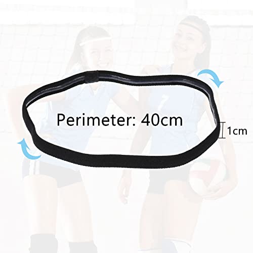 Sumind 4 Pieces Thick Non-Slip Elastic Sport Men Thin Headbands Football Hair Headbands for Women(Black, White, Gray, Blue) - Image 3