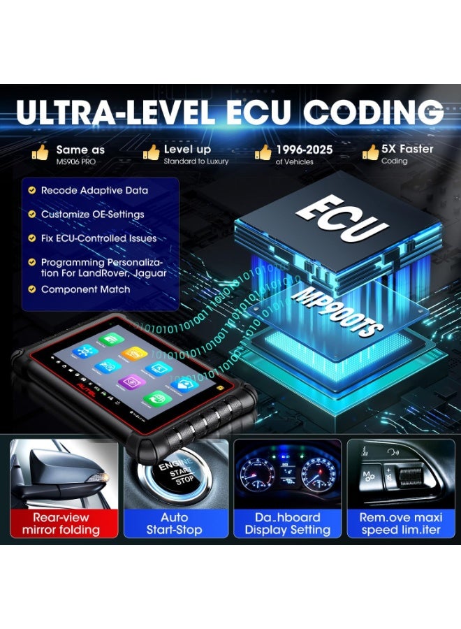 Autel MaxiPRO MP900TS Scanner, 2025 8in MP900-TS up of MaxiSYS MS906 PRO MS906TS MP900-BT MK900-TS, Top TPMS as MS906 Pro-TS, ECU Coding, Bidirectional Scan Tool, 40+ Service, All System, CAN FD&DOIP - Image 4
