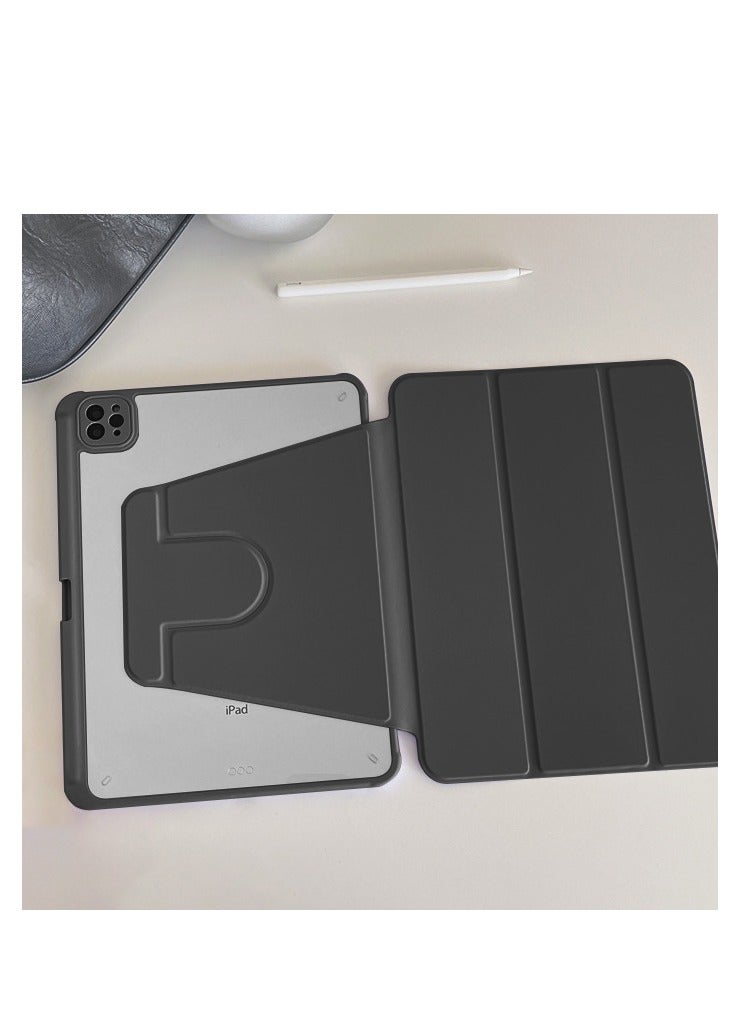 Three Fold Rotating Case for iPad Air 6th 11 Inch M2 2024/ iPad Air 7th 11 Inch M3 2025/ iPad Air 5th 2022 10.9 Inch/iPad Air 4th 2020 10.9 Inch/iPad Pro 11 inch (2022/2021/2020/2018), 360 Degree Rotation Protective Stand Cover Clear Back, Auto Wake/Sleep - Image 5