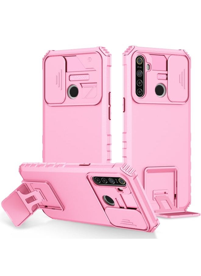 HuHa Case Cover For Realme 5 / 5i / C3 Stereoscopic Holder Sliding Camshield Phone Case Pink 