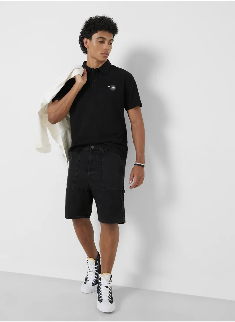 Seventy Five Polo Solid Shorts Sleeve T-Shirt