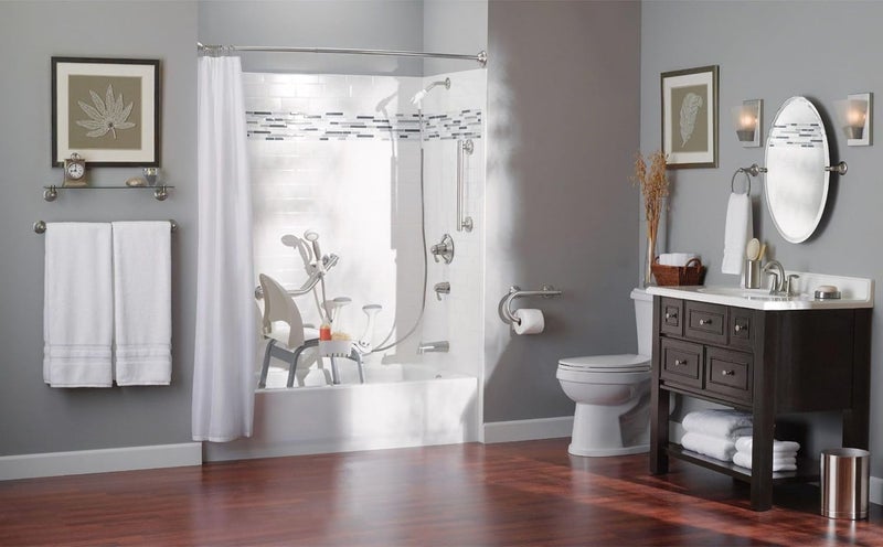 Moen LR8724D1GBN Bathroom Safety 24Inch Designer Bathroom Grab Bar with Curled Grip Brushed Nickel - Image 4