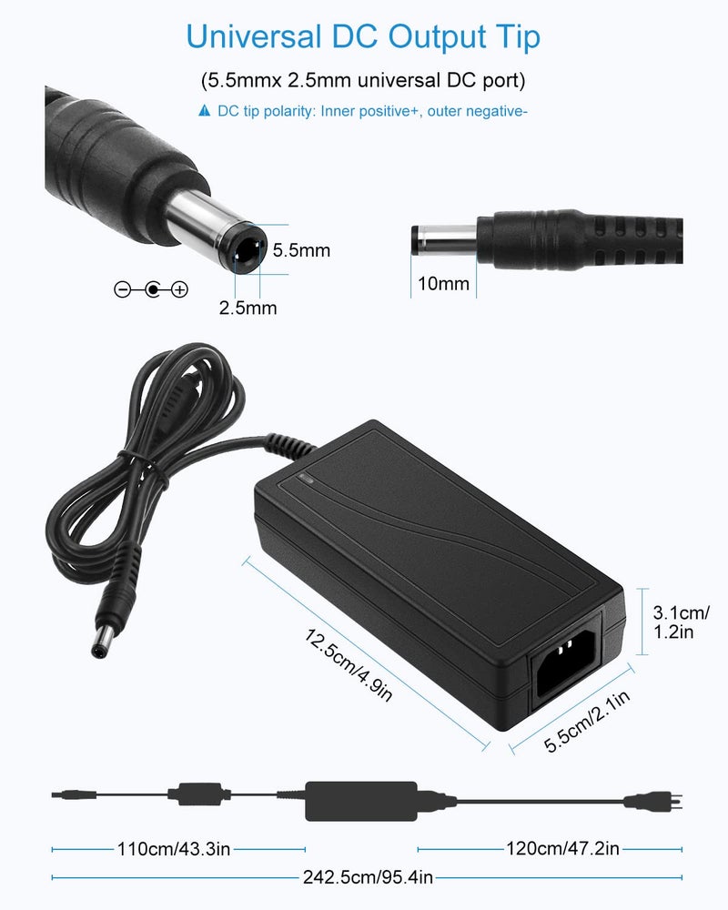 ALITOVE 5V 5A AC to DC Power Supply Adapter Converter 5.5x2.5mm Plug AC 100V~240V Input for WS2812B WS2811 SK6812 LED Pixel Strip Light CCTV Camera Security System - Image 3