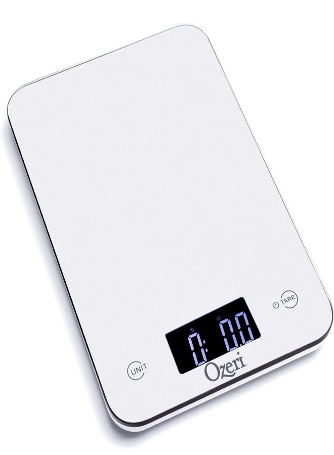 Ozeri Touch Professional Tempered Glass Digital Kitchen Scale, White - Image 1