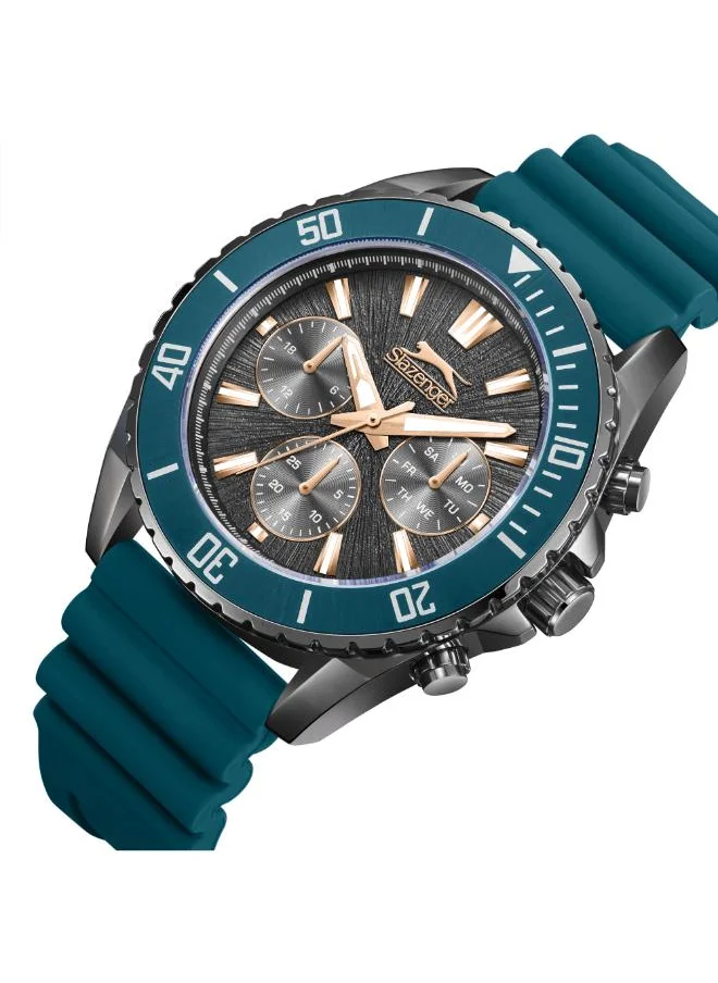 سلازنجر Men's Multifunction Display Watch With Dark Green Silicone Strap - SL.9.2274.2.03