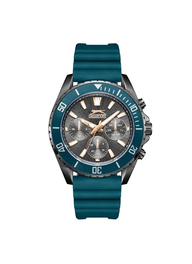 سلازنجر Men's Multifunction Display Watch With Dark Green Silicone Strap - SL.9.2274.2.03