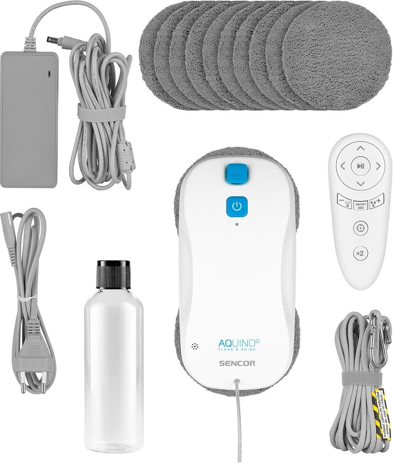 Sencor SRW 6010WH Robotic Window Cleaner, Smart Gyro Navigation, Dual Spray, 3000Pa Suction, Remote Control, 3 Cleaning Modes, White - Image 2