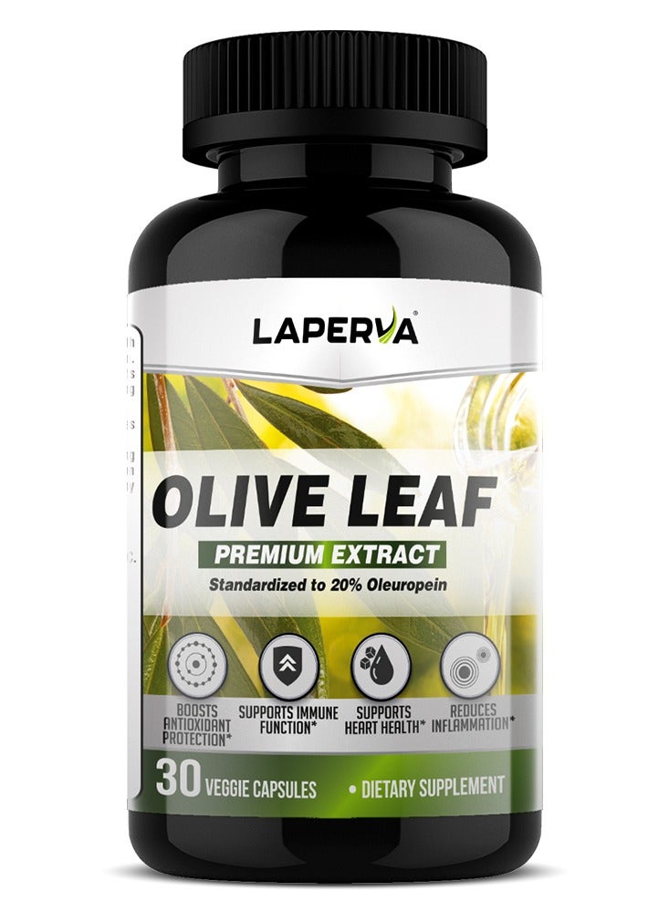 Laperva Olive Leaf, 30 Veggie Capsules – 150mg Oleuropein, Supports Immune Health & Antioxidant Protection