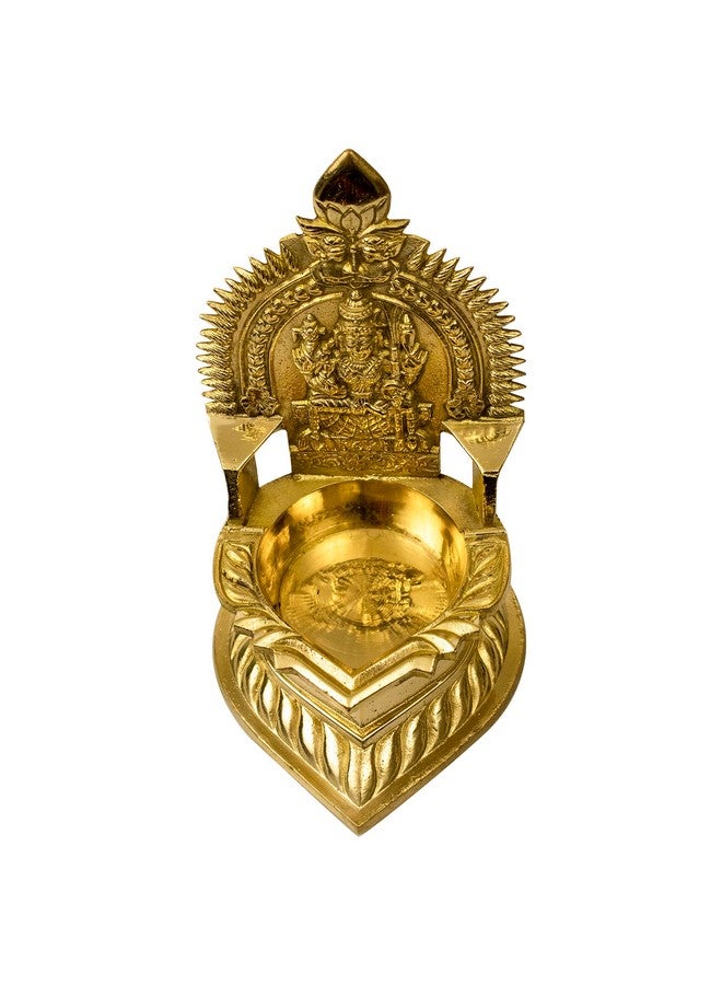 Spillbox Traditional Brass Diya for Pooja Aarti | Arti Deepak Deepam Oil Lamp for Home Temple Decor Gifts Handcrafted Hindu Puja Religious Sri Kamatchi Amman Vilakku - Karumbu - Image 4