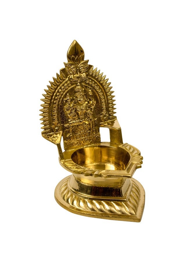 Spillbox Traditional Brass Diya for Pooja Aarti | Arti Deepak Deepam Oil Lamp for Home Temple Decor Gifts Handcrafted Hindu Puja Religious Sri Kamatchi Amman Vilakku - Karumbu - Image 3