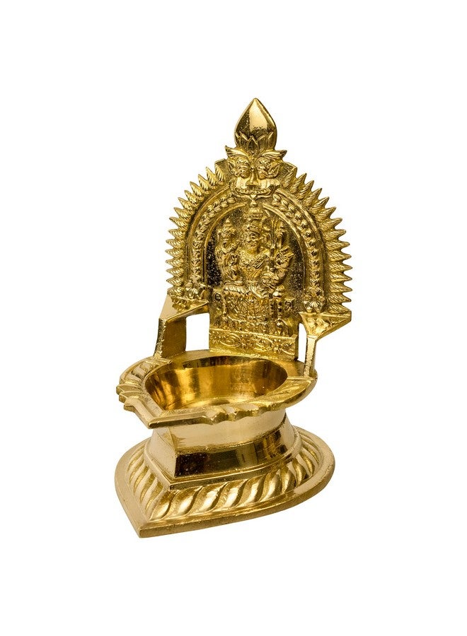 Spillbox Traditional Brass Diya for Pooja Aarti | Arti Deepak Deepam Oil Lamp for Home Temple Decor Gifts Handcrafted Hindu Puja Religious Sri Kamatchi Amman Vilakku - Karumbu - Image 2