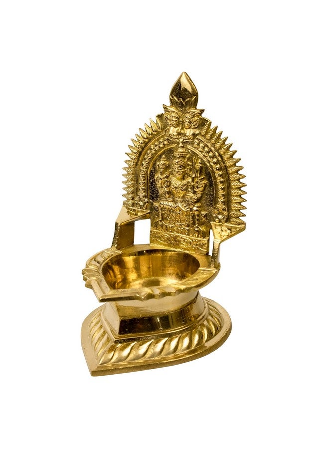 Spillbox Traditional Brass Diya for Pooja Aarti | Arti Deepak Deepam Oil Lamp for Home Temple Decor Gifts Handcrafted Hindu Puja Religious Sri Kamatchi Amman Vilakku - Karumbu - Image 5