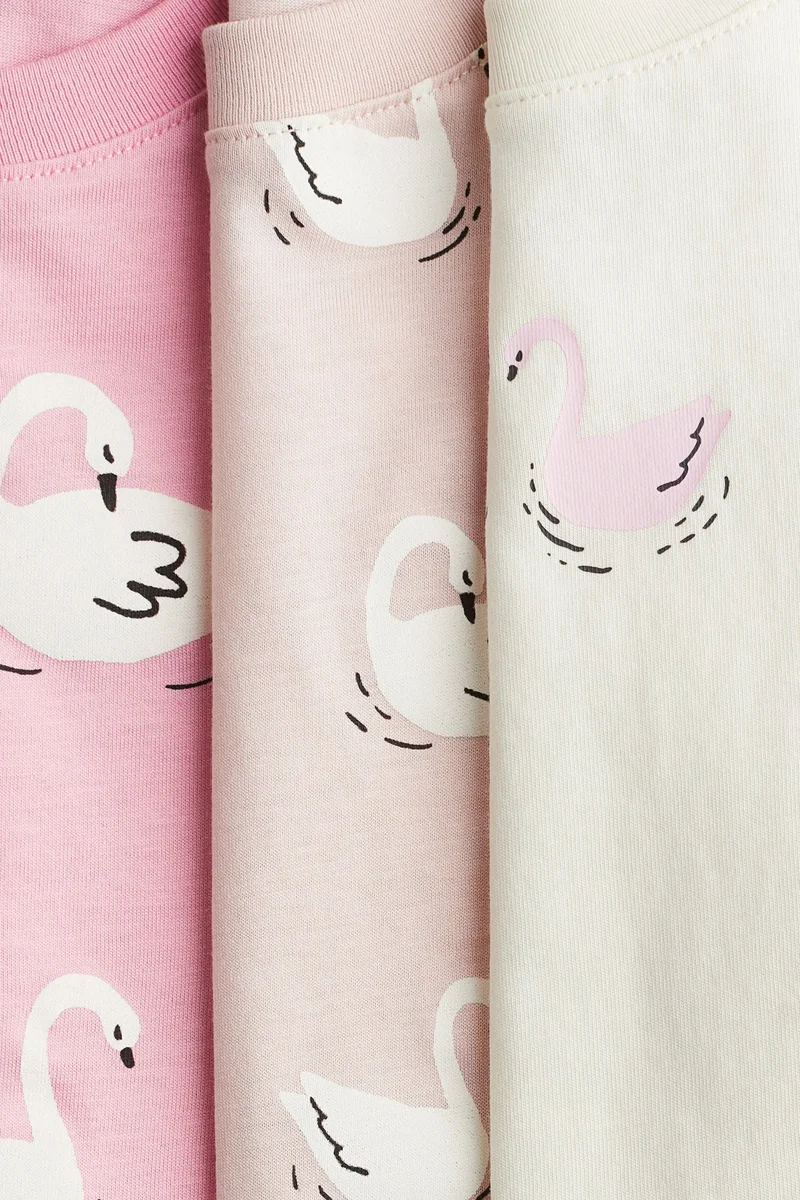 H&M 3-pack printed jersey tops