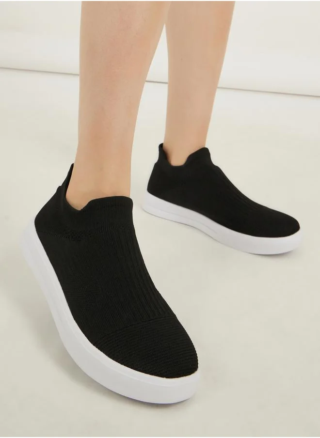 Styli Textured Slip On Shoes