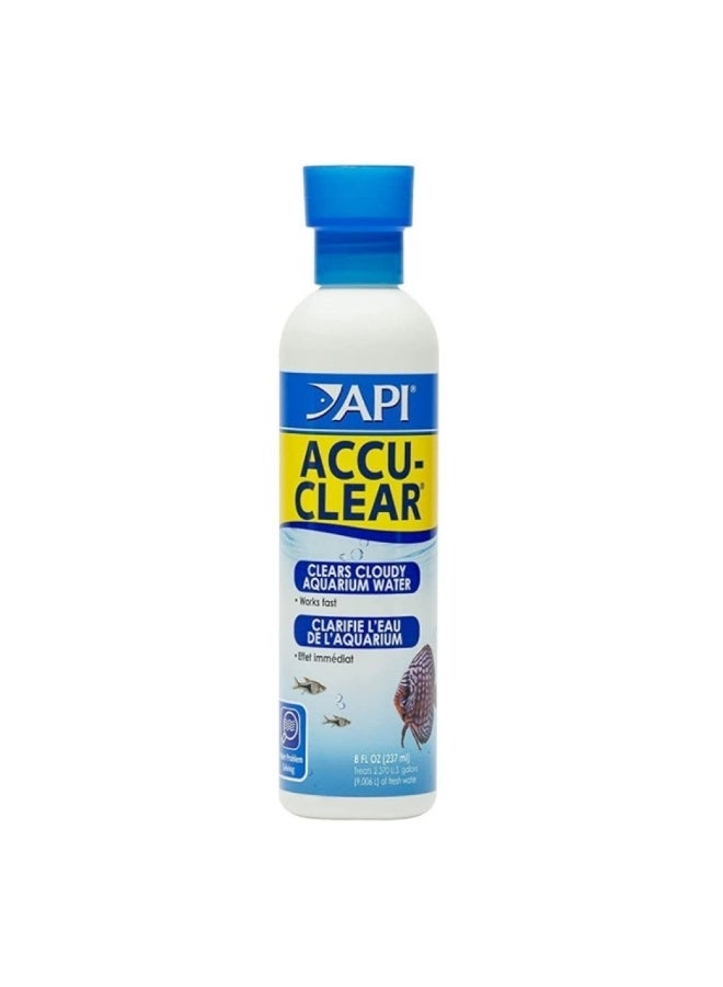 ايه بي آي API Accu-Clear 8 أونصة منقي مياه حوض السمك، 236 مل علاج لخزان الأسماك للمياه العكرة والخضراء، 2 مل لكل 10 جالون، يصفي خلال ساعات، آمن للأسماك والنباتات، للمياه العذبة - Image 2