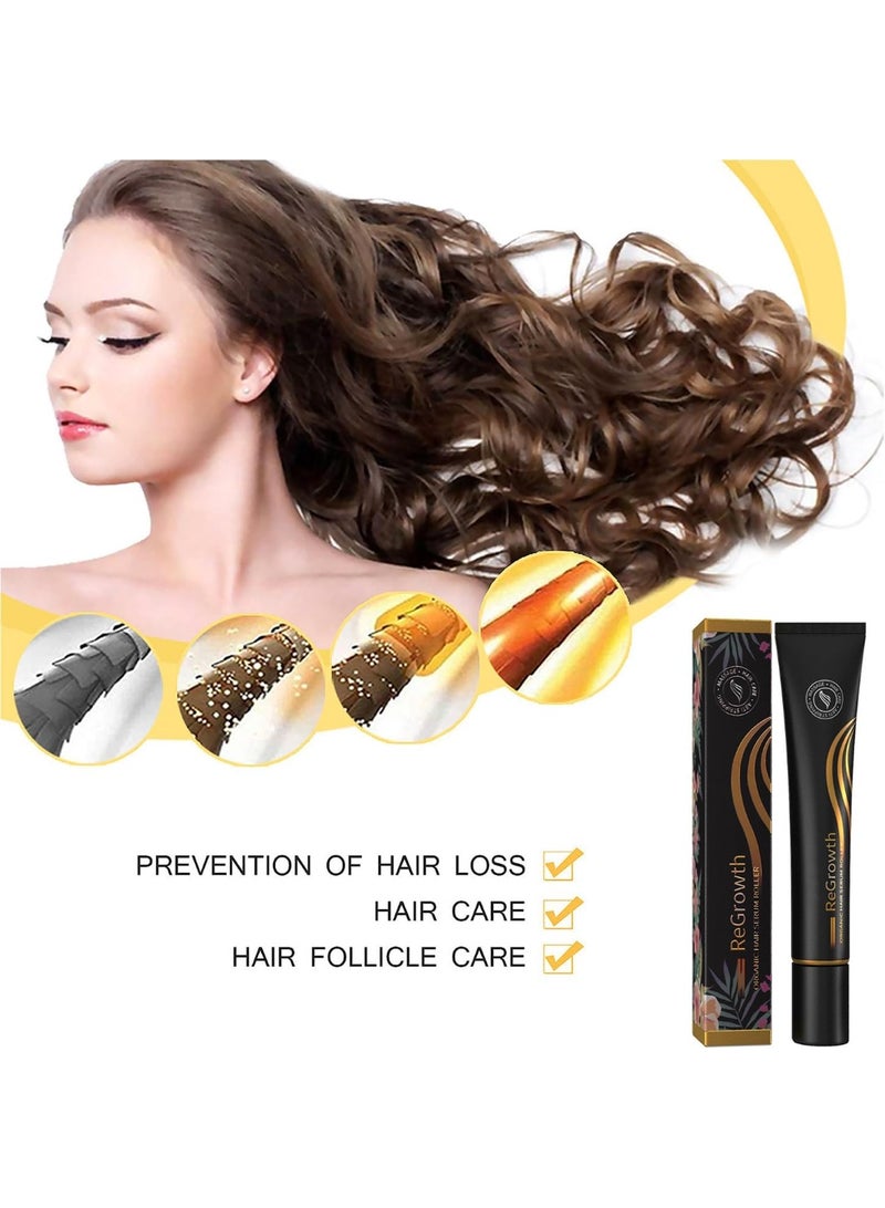 Regrowth Organic Hair Serum Roller, Herbal Rolling Ball Massage Hair Reactive Serum,Hair Growth Serum for Natural Hair,for Stronger, Thicker Hair, for Receding Hairline & Pattern Baldness - Image 2