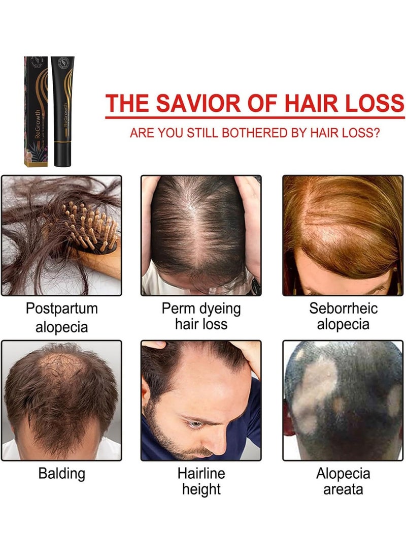 Regrowth Organic Hair Serum Roller, Herbal Rolling Ball Massage Hair Reactive Serum,Hair Growth Serum for Natural Hair,for Stronger, Thicker Hair, for Receding Hairline & Pattern Baldness - Image 3