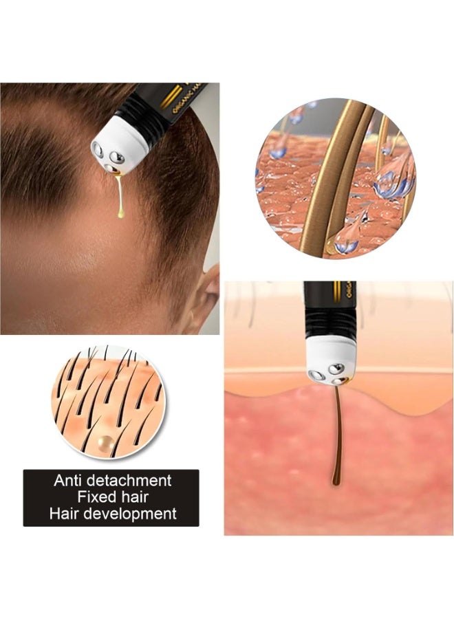 Regrowth Organic Hair Serum Roller, Herbal Rolling Ball Massage Hair Reactive Serum,Hair Growth Serum for Natural Hair,for Stronger, Thicker Hair, for Receding Hairline & Pattern Baldness - Image 4
