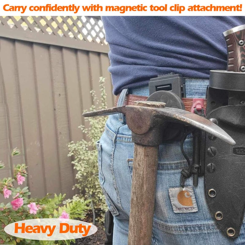 MUTUACTOR Tool Holster Belt Clip,Heavy-Duty Magnetic Tool Holder for Belt Clip,Non-Slip Strong Magnetic Clip Tool Belt Accessories for Hammer Screwdrivers Adjustable Wrench Magnetic Tools Hardware - Image 5