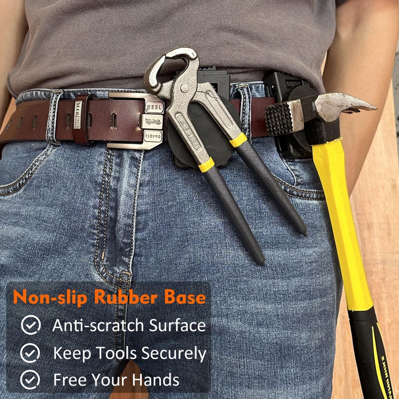 MUTUACTOR Tool Holster Belt Clip,Heavy-Duty Magnetic Tool Holder for Belt Clip,Non-Slip Strong Magnetic Clip Tool Belt Accessories for Hammer Screwdrivers Adjustable Wrench Magnetic Tools Hardware - Image 2