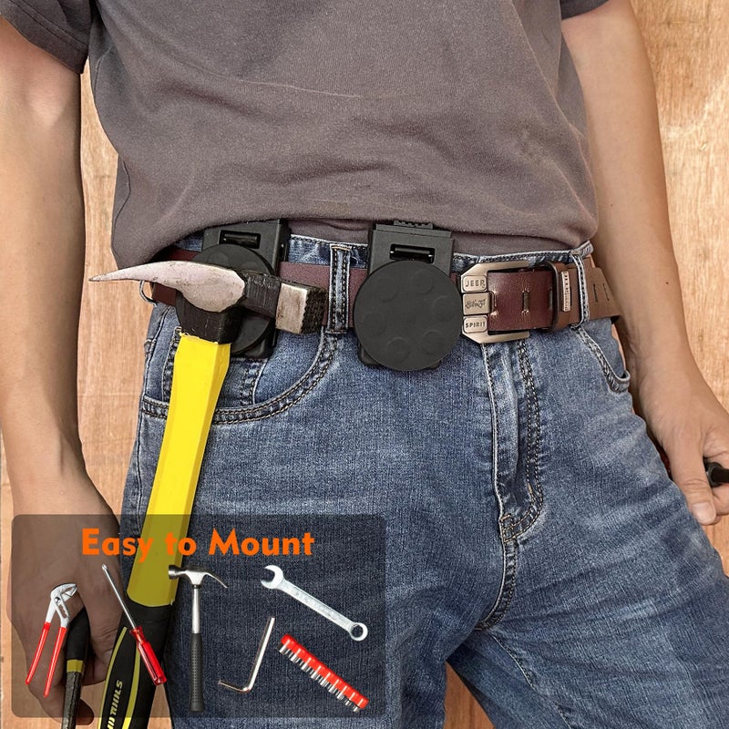 MUTUACTOR Tool Holster Belt Clip,Heavy-Duty Magnetic Tool Holder for Belt Clip,Non-Slip Strong Magnetic Clip Tool Belt Accessories for Hammer Screwdrivers Adjustable Wrench Magnetic Tools Hardware - Image 4