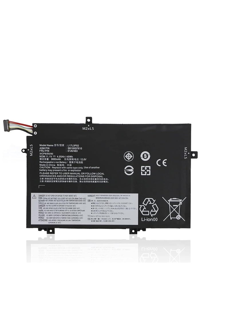 Terabyte L17M3P52 01AV447 Laptop Battery Compatible with Lenovo ThinkPad E480 E485 E495 E580 E585 E490 E590 E595 Series Notebook SB10K97608 L17M3P51 L17L3P51 SB10K97607 01AV446 01AV445 01AV448 - Image 1