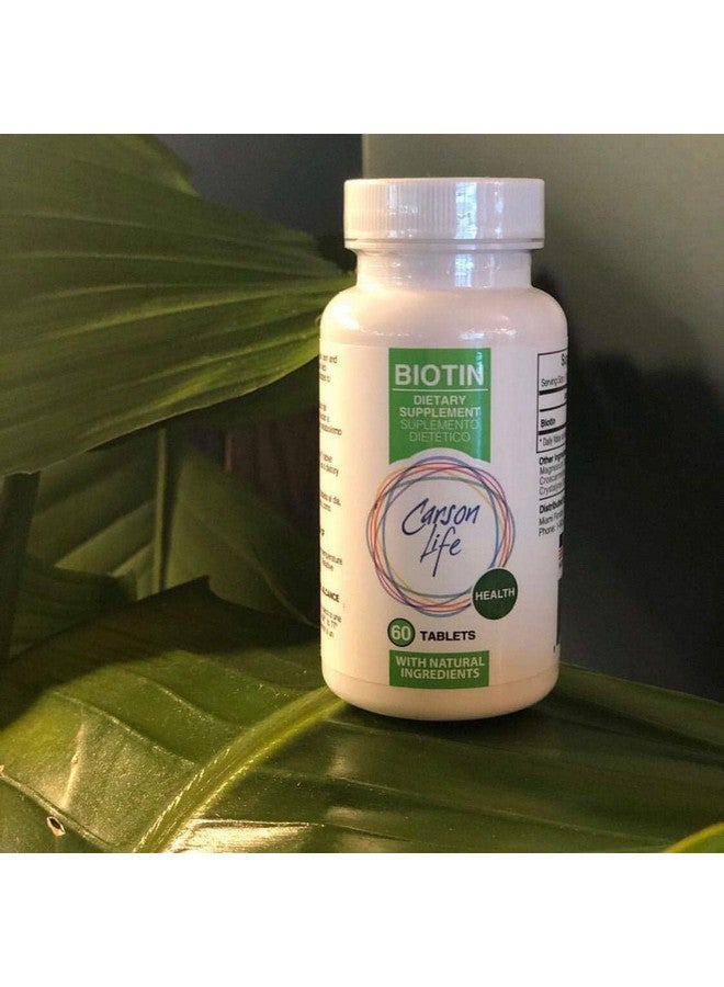 Carson Life Biotin Supplement - 60 Tablets - for Men and Women - Vitamin Supplement That Promotes Hair Growth - Advanced Formula Helps Boost Energy and Cell Growth - Made in The USA - Image 2