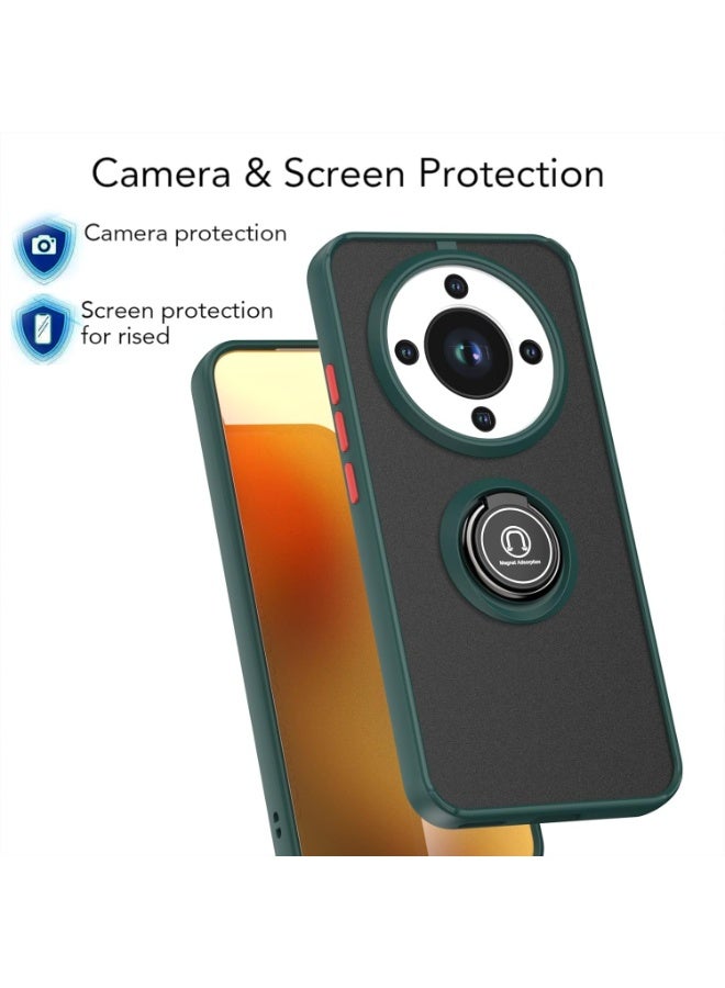 جراب لهاتف Honor X9D 5G، مزود بحلقة معدنية دوارة، وغطاء مسند، وحامل مغناطيسي للسيارة، ومقاوم للصدمات وبصمات الأصابع. - Image 3