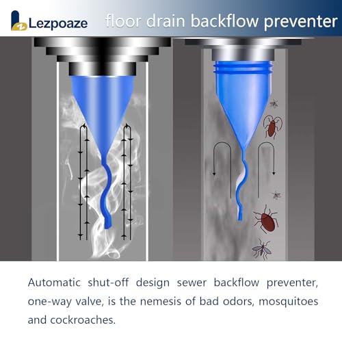 Lezpoaze Adjustable Silicone Floor Drain Backflow Preventer, Anti-Odor Sewer Core, One-Way Valve Universal Fit for 40-50mm Drain Pipe, for Bathroom, Kitchen, Shower, Toilet（Blue-4） - Image 4