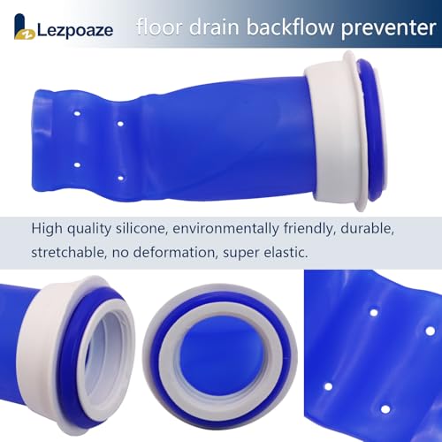 Lezpoaze Adjustable Silicone Floor Drain Backflow Preventer, Anti-Odor Sewer Core, One-Way Valve Universal Fit for 40-50mm Drain Pipe, for Bathroom, Kitchen, Shower, Toilet（Blue-4） - Image 5
