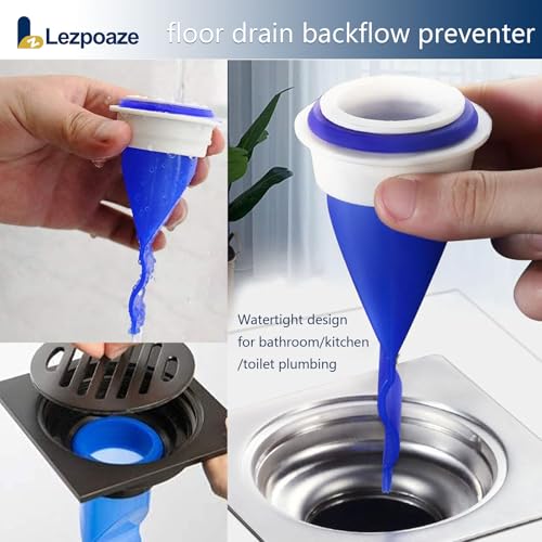 Lezpoaze Adjustable Silicone Floor Drain Backflow Preventer, Anti-Odor Sewer Core, One-Way Valve Universal Fit for 40-50mm Drain Pipe, for Bathroom, Kitchen, Shower, Toilet（Blue-4） - Image 3