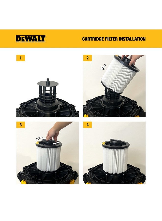 DEWALT HEPA Cartridge Filter for Wet and Dry Vacuum Black and Green 8.65 x 7.5 x 7.5 Inch DXVC6914 - Image 4
