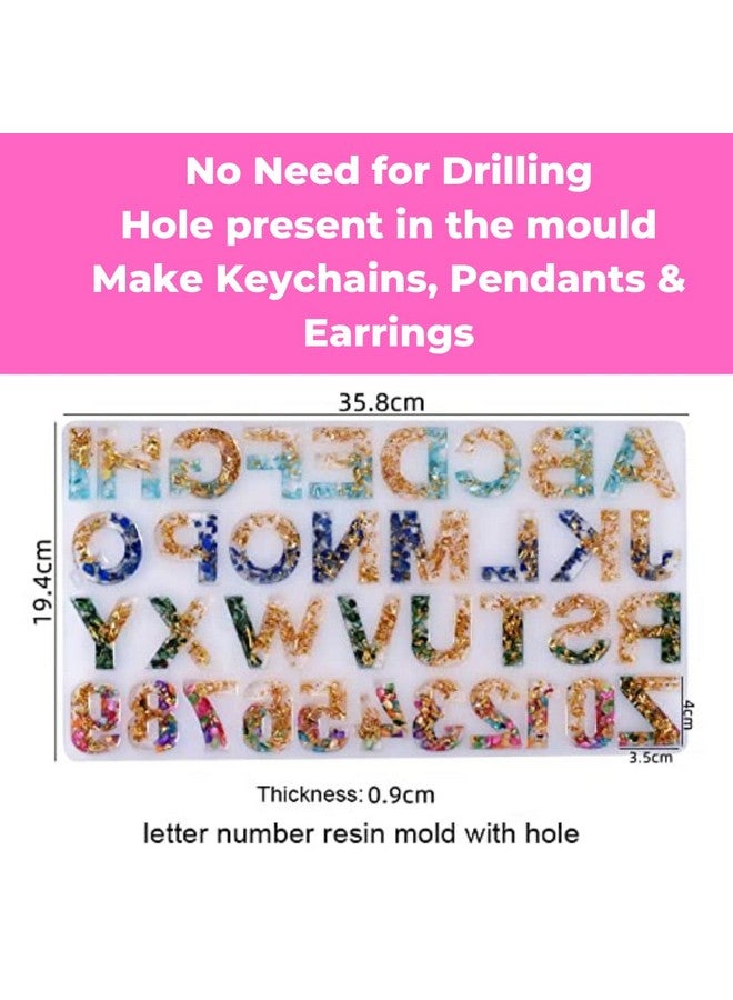 أويترا مجموعة صنع سلسلة مفاتيح من الراتنج من أويترا، مجموعة أدوات يدوية مع قوالب ومواد أبجدية، مجموعة كاملة مع قالب ومصلب الراتنج، متعدد الألوان - Image 5