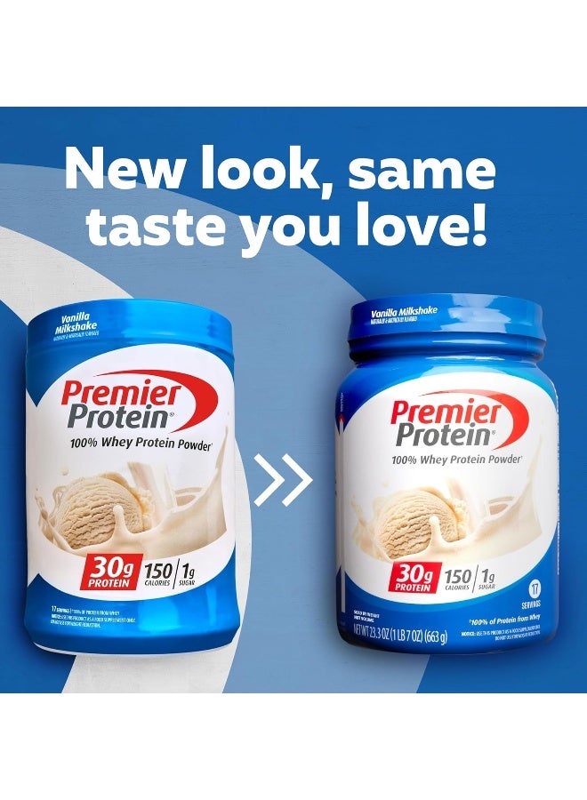 Premier Protein Powder, Vanilla Milkshake, 30G Protein, 1G Sugar, 100% Whey Protein, Keto Friendly, No Soy Ingredients, Gluten Free, 17 Servings, 23.3 Ounces - Image 2