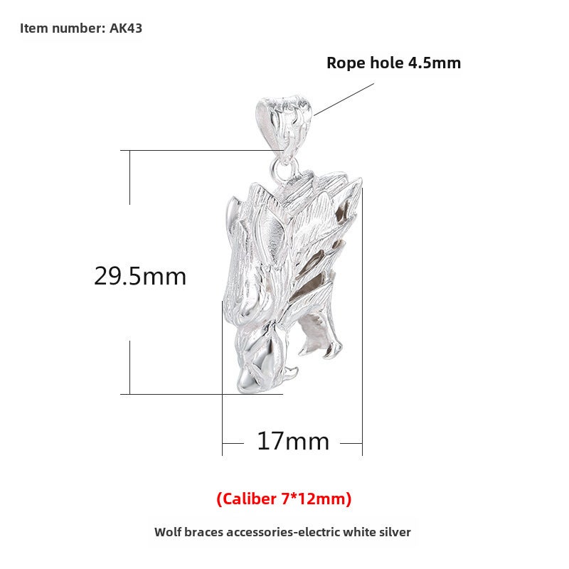 Generic Wolf Fang Pendant S925 Necklace AK43-electric silver 