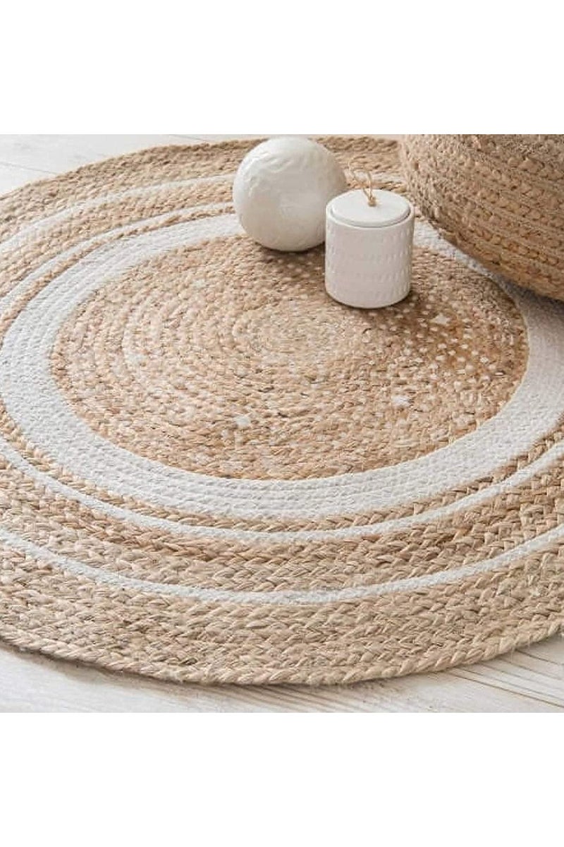 LINGWEI Handwoven Round Jute Rug-100% Natural Eco-Friendly Braided Carpet - Image 2