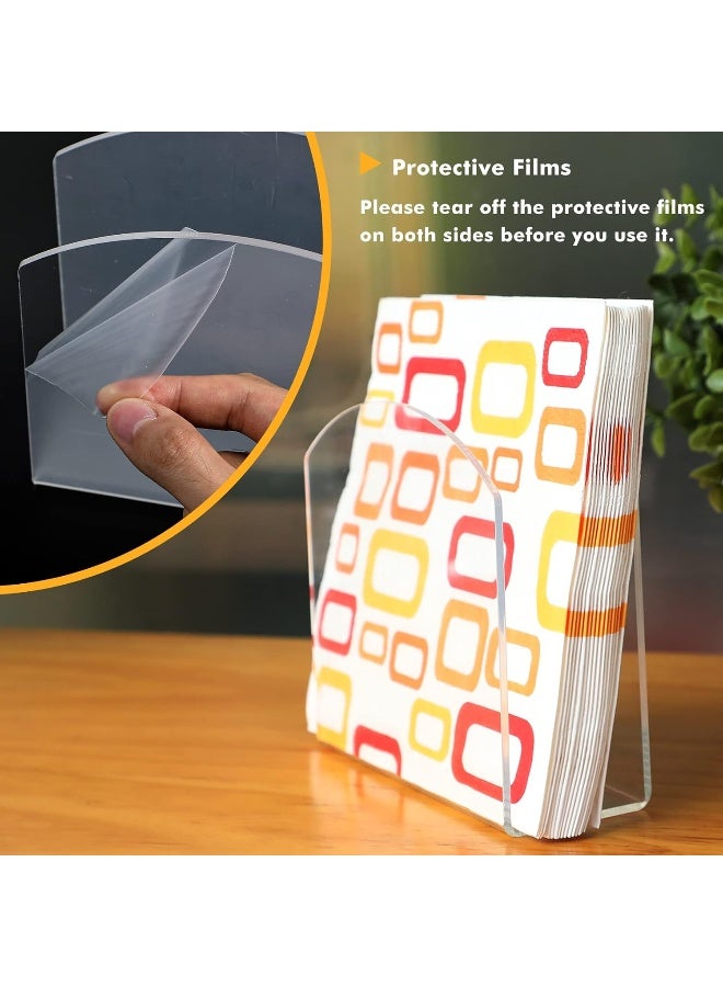 TPGP 2Pcs Napkin Holder Acrylic Napkin Holders for Tables Clear Napkin Dispenser Vertical Freestanding Napkin Holder Stand for Dinner Table Kitchen Restaurant Home Decor  - Image 4