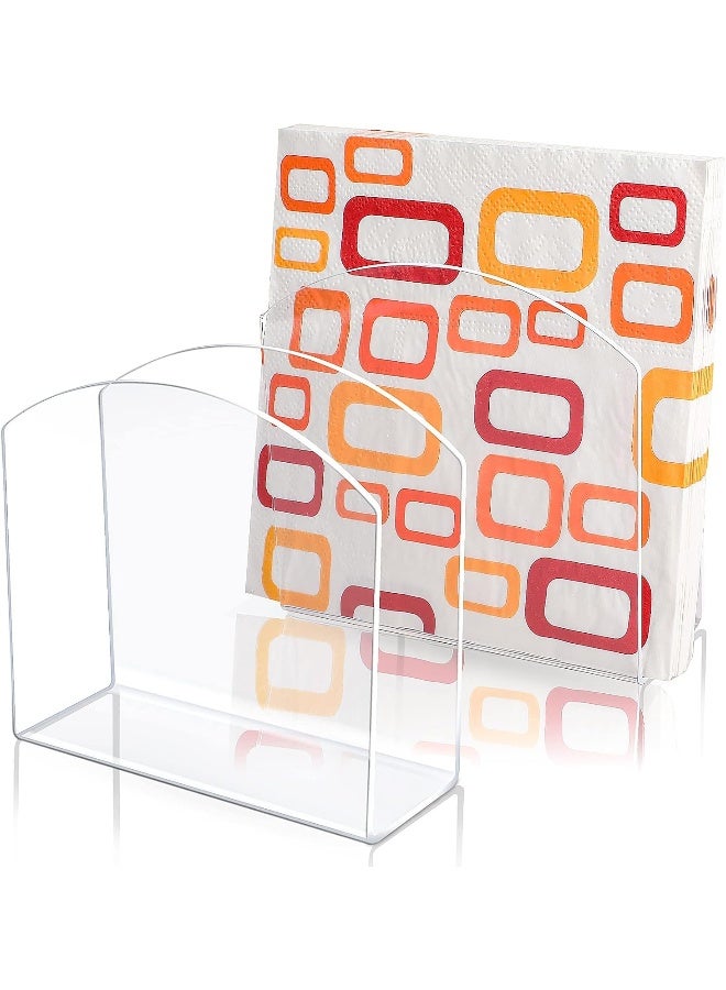 TPGP 2Pcs Napkin Holder Acrylic Napkin Holders for Tables Clear Napkin Dispenser Vertical Freestanding Napkin Holder Stand for Dinner Table Kitchen Restaurant Home Decor  - Image 1